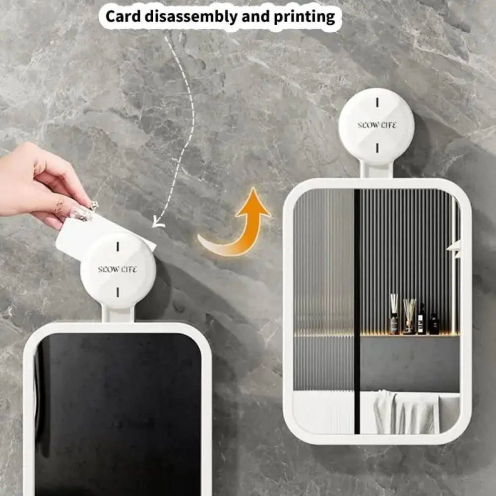 مرايا دش مضادة للضباب، شفط قوي، مرايا مثبتة على الحائط، صورة واضحة، سهلة التركيب