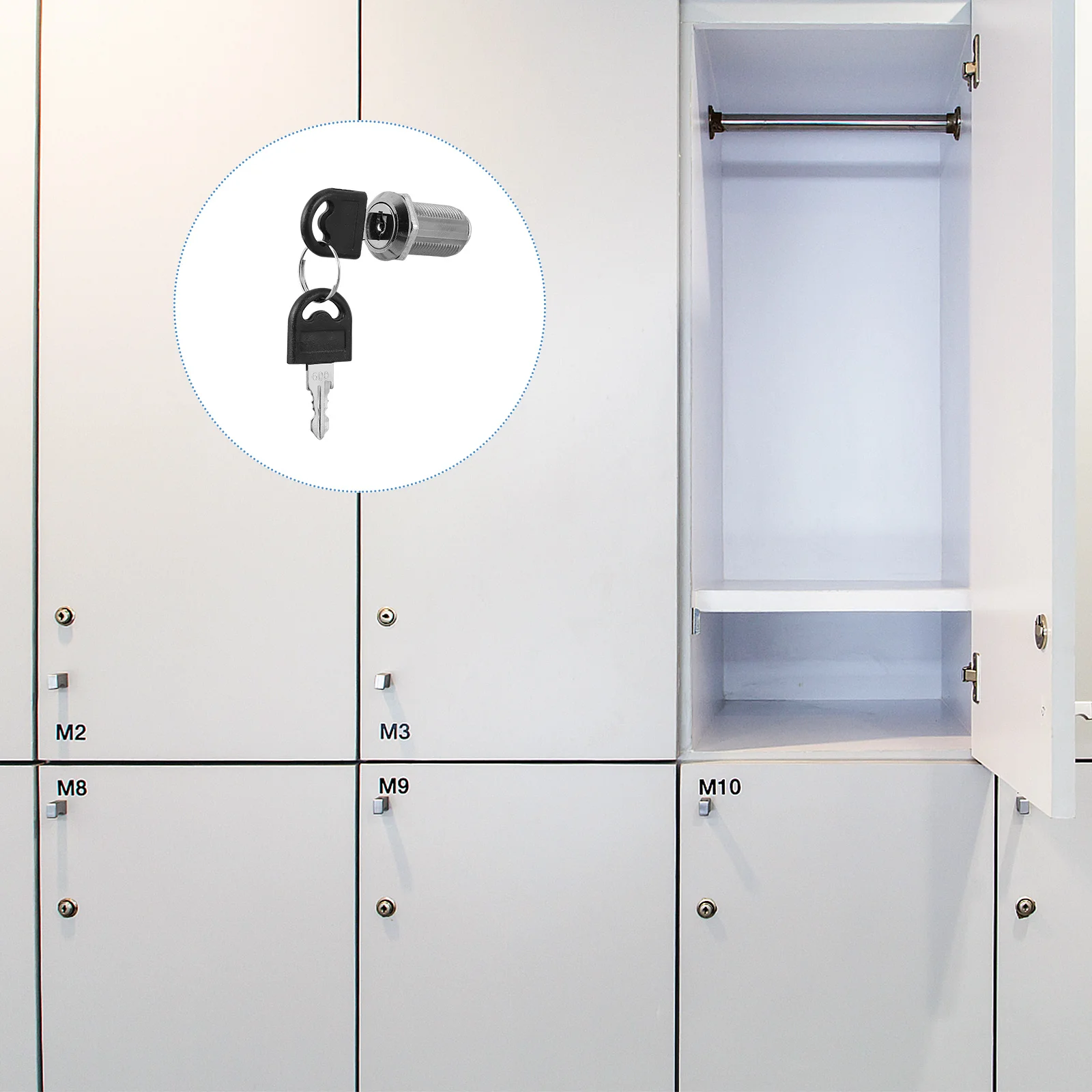 

5pcs Cabinet Cam Lock For Drawer Cupboard Mailbox Zinc Alloy Security Lock Thickened Key Rustproof For Office