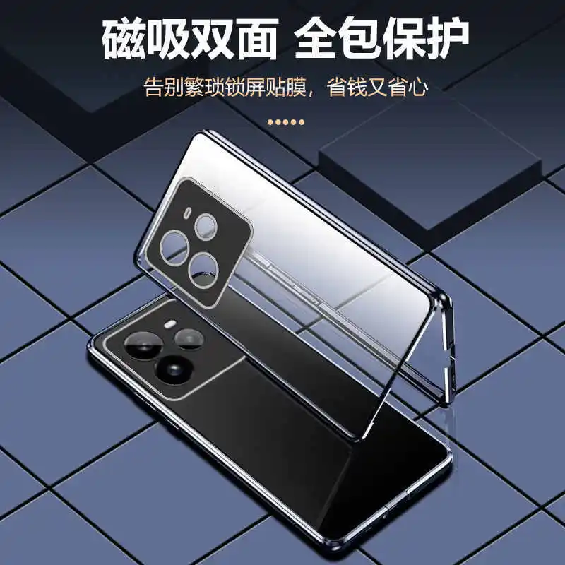 360° Full Case For Realme GT 7 Pro Case Double-sided Magnetic Glass Protective Shell Cover For Realme GT7 Pro Camera Protection