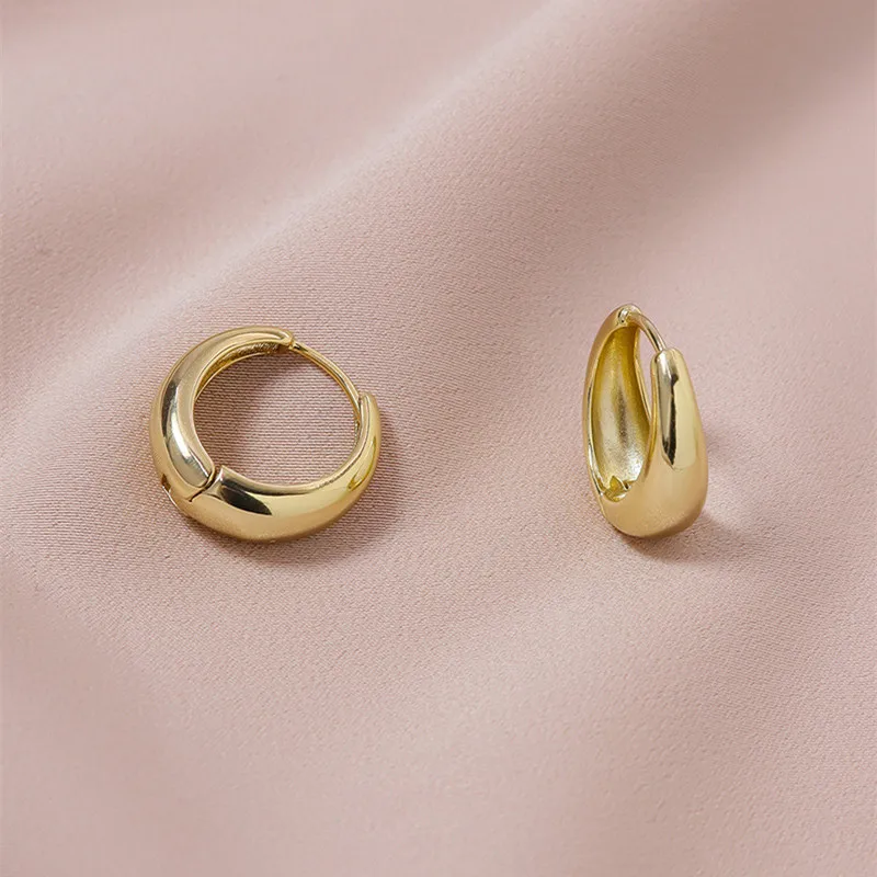 Metal Geometry Round Clip-on Earrings For Women New Punk Hip Hop Rock Ear Bones Clip Earrings Jewelry