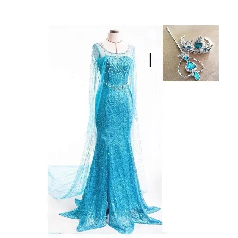 

qa156Disney Frozen 2 Princess Dress 's Halloween Birthday Party Ball Cosplay Elsa Queen Sequined Dresses Women's Christmas