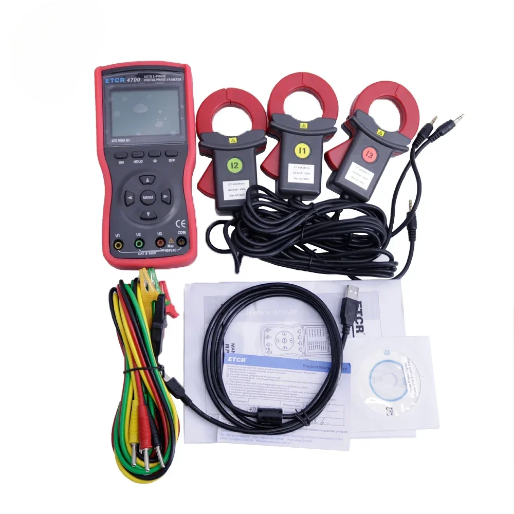 

Hot sales ETCR4700 Full-automatic Three Phase Digital Phase Volt-Ampere Meter AC Voltage And AC Current Tester