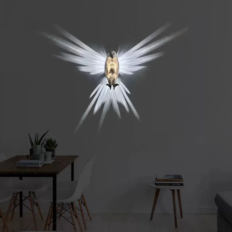 Eagle Light Owl Light Animal Projection 3D Printing Night Light LED Light Atmosphere Holiday Party Home Decoration Wall Lamp