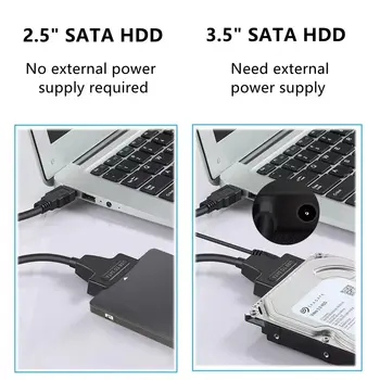 Kabel SATA na USB 3.0, adaptér SATA III pro pevný disk 2,5 10 nejlepší prodej adaptér SATA USB s napájecím zdrojem - №6