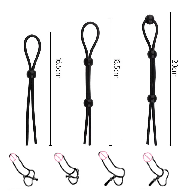 Silikon Einstellbare Penis Ring Seil Cockring Männer Ejakulation Verzögerung Männer sex spielzeug Silikon vorhaut korrektur Cock Hodensack Ring
