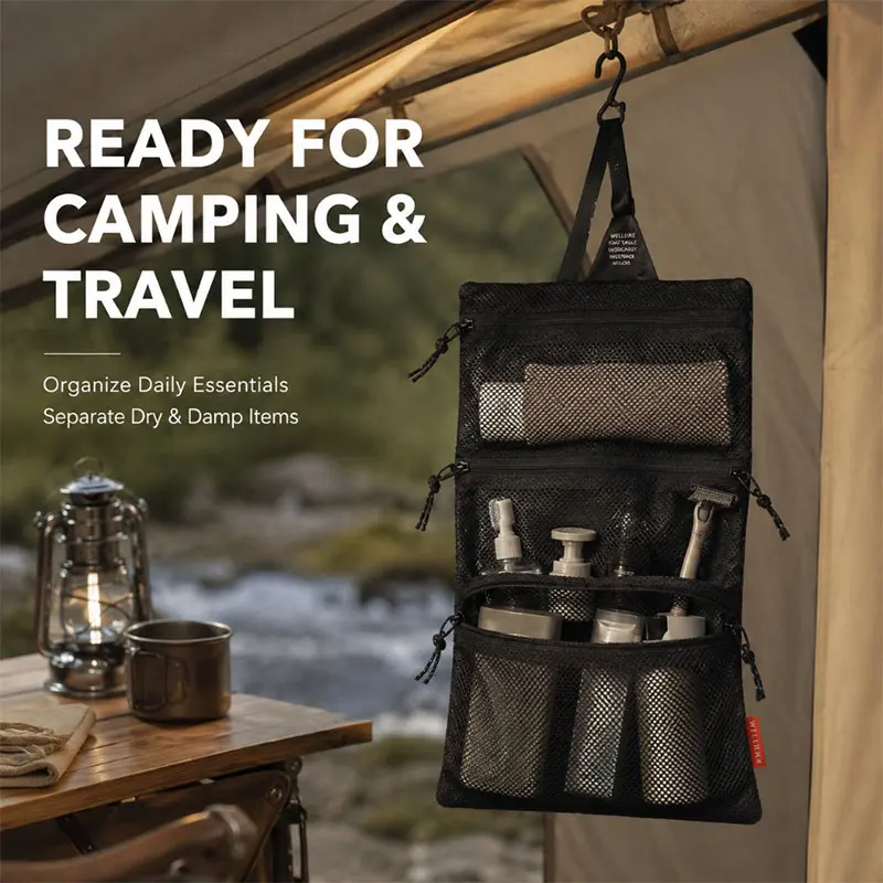 Lightweight Hanging Toiletry Bags Travels Organizers 3 Layers Mesh Wash Waterproof Camping Hiking Bathroom Storages Durable