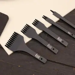 1pc 4mm Leather Oblique Chisel Rhombus Teeth Stitching Hole Punch Tools French Style Oblique Cut 2.7/3.0/3.38/3.85mm Prongs