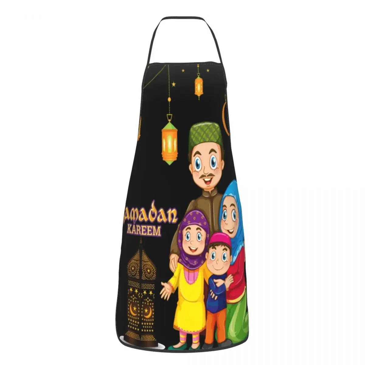 Happy Ramadan Kareem Aprons for Women Men Muslim Islamic Eid Mubarak Unisex Kitchen Chef Bib Tablier Cuisine Cooking Baking