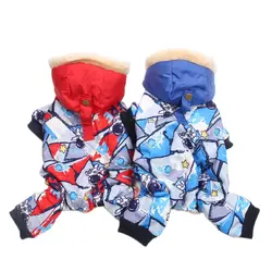 Boy Dog Cat Warm Jumpsuit Hoodie Windbreak Apparel Pet Puppy Winter Coat Jacket Outfit