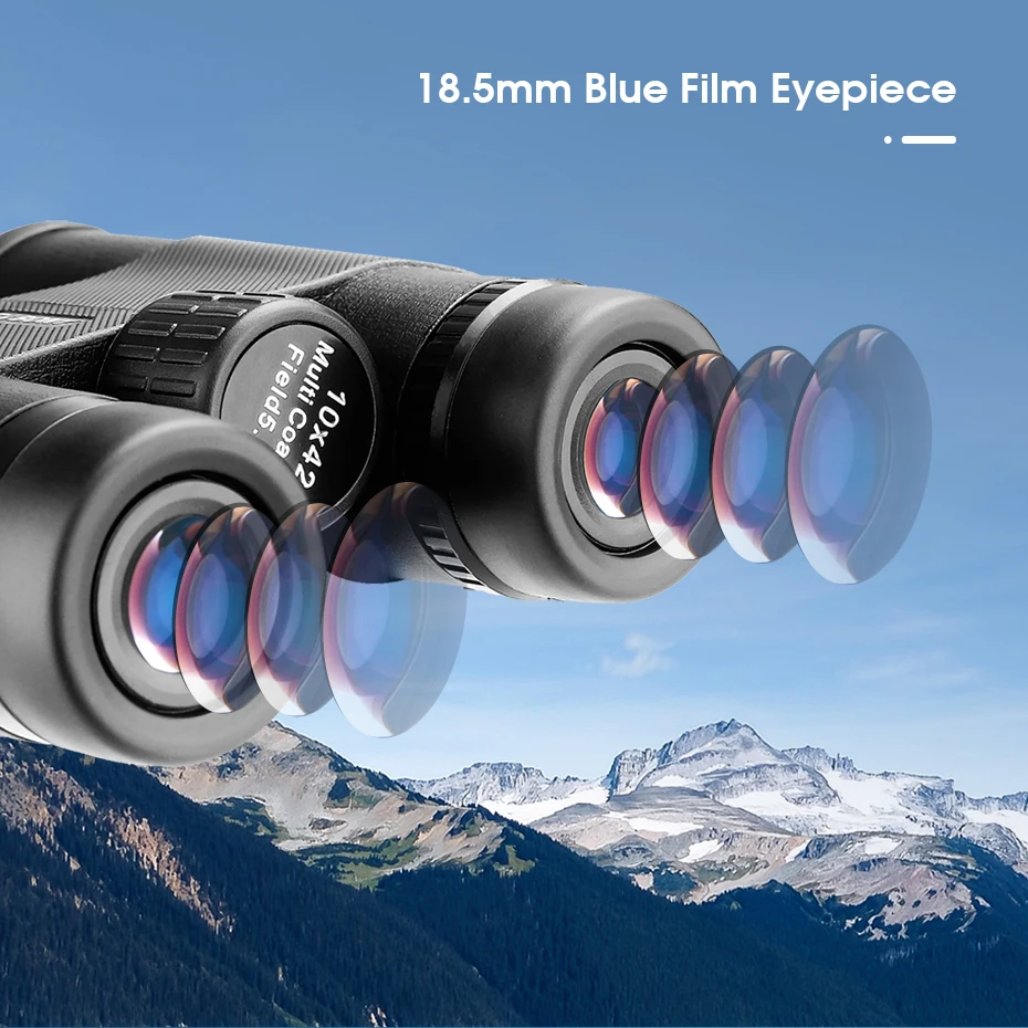 SVBONY SA202 Fernglas, 10 x 42 Fernglas für Erwachsene, kompaktes FMC-Objektiv, Fernglas mit Umhängeband, Tragetasche zum Wandern, Vogelbeiten – Detail 6