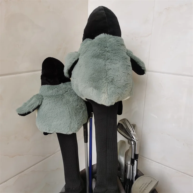 Penguin golf wood headcovers plush 460cc driver fairway woods head covers large stock Drop shipping