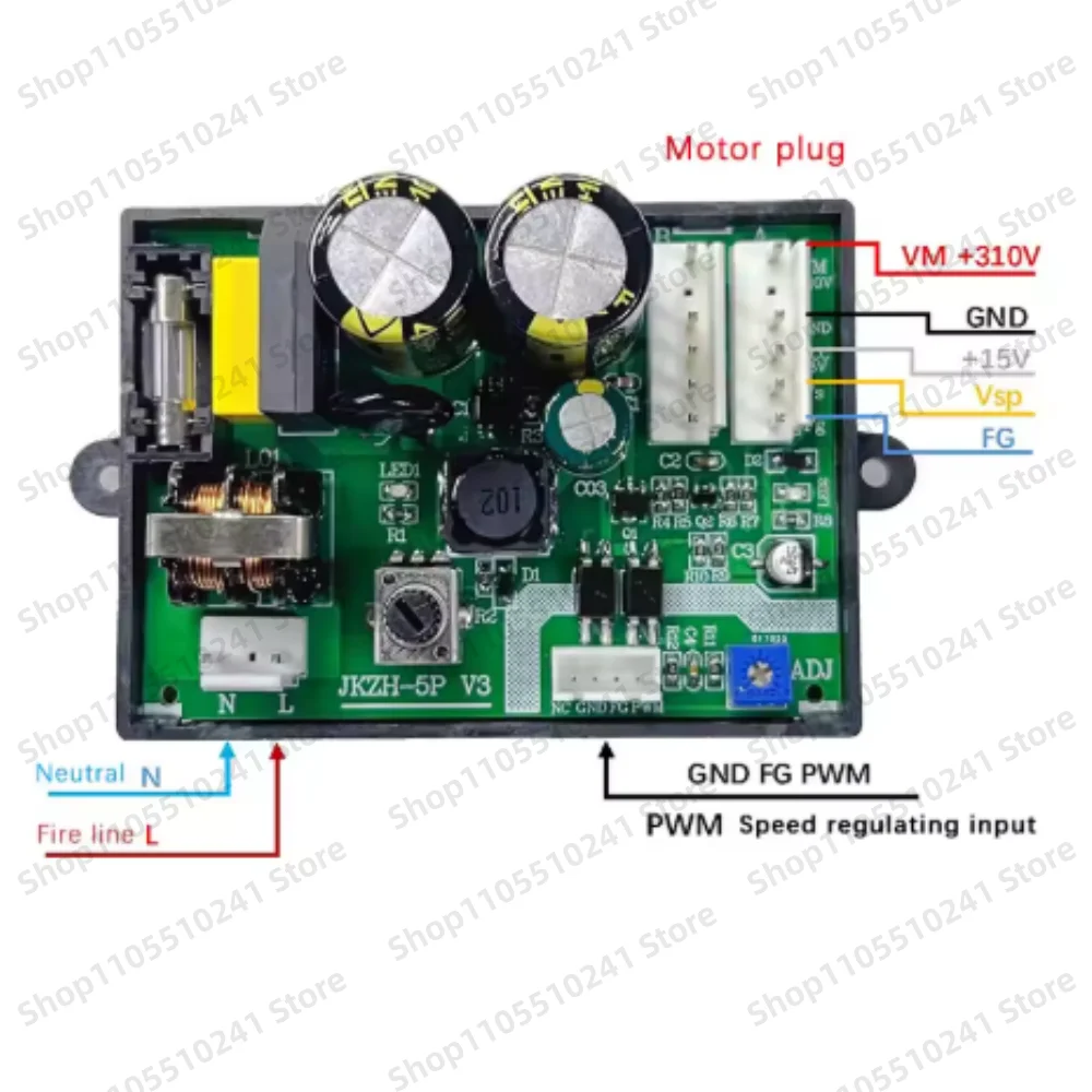 JKZH-5 Five-Wire DC Brushless Motor Control Board PWM Frequency Converter Air Conditioner Fan Drive Board DC Brushless Motor