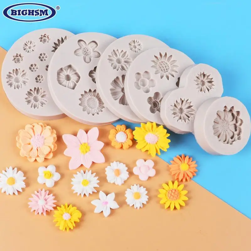 

3D Mini Daisy Flower Silicone Mold Fondant Cake Decorating Tool Wedding Birthday Party Chocolate Candy Decor Pastry Baking Mould