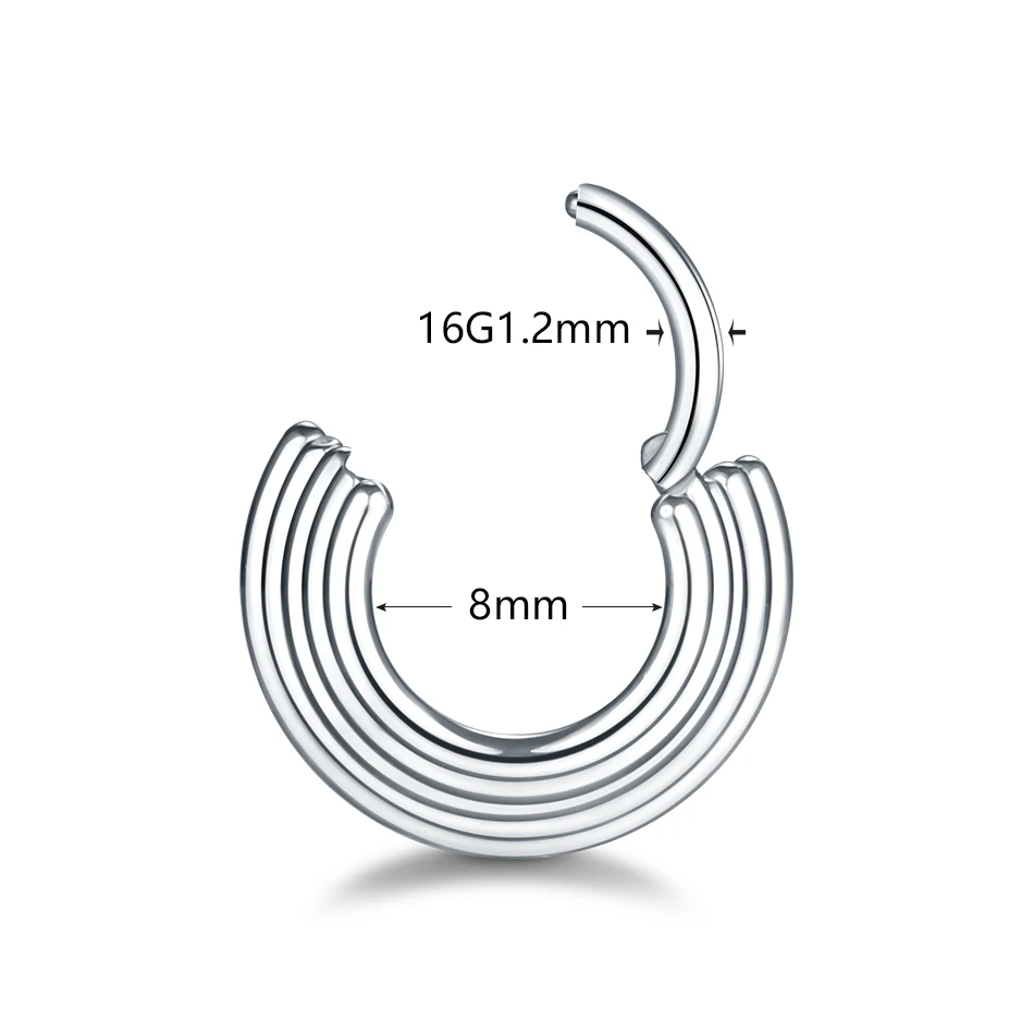 1pcs Titanium Segment Nose Ring 3/5 Layer Septum Clicker Helix Tragus Cartilage Earrings Body Piercing Jewelry for Women Men image 2