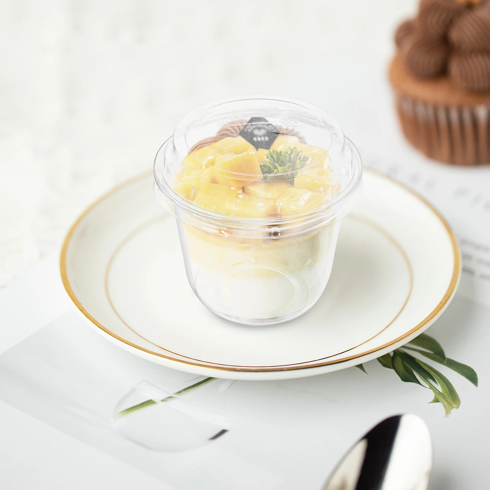 

10pcs Plastic Jelly Cups Disposable Clear Dessert Containers with Lid for Snacks Party Fruit Ice Cream Pudding Stylish Safe