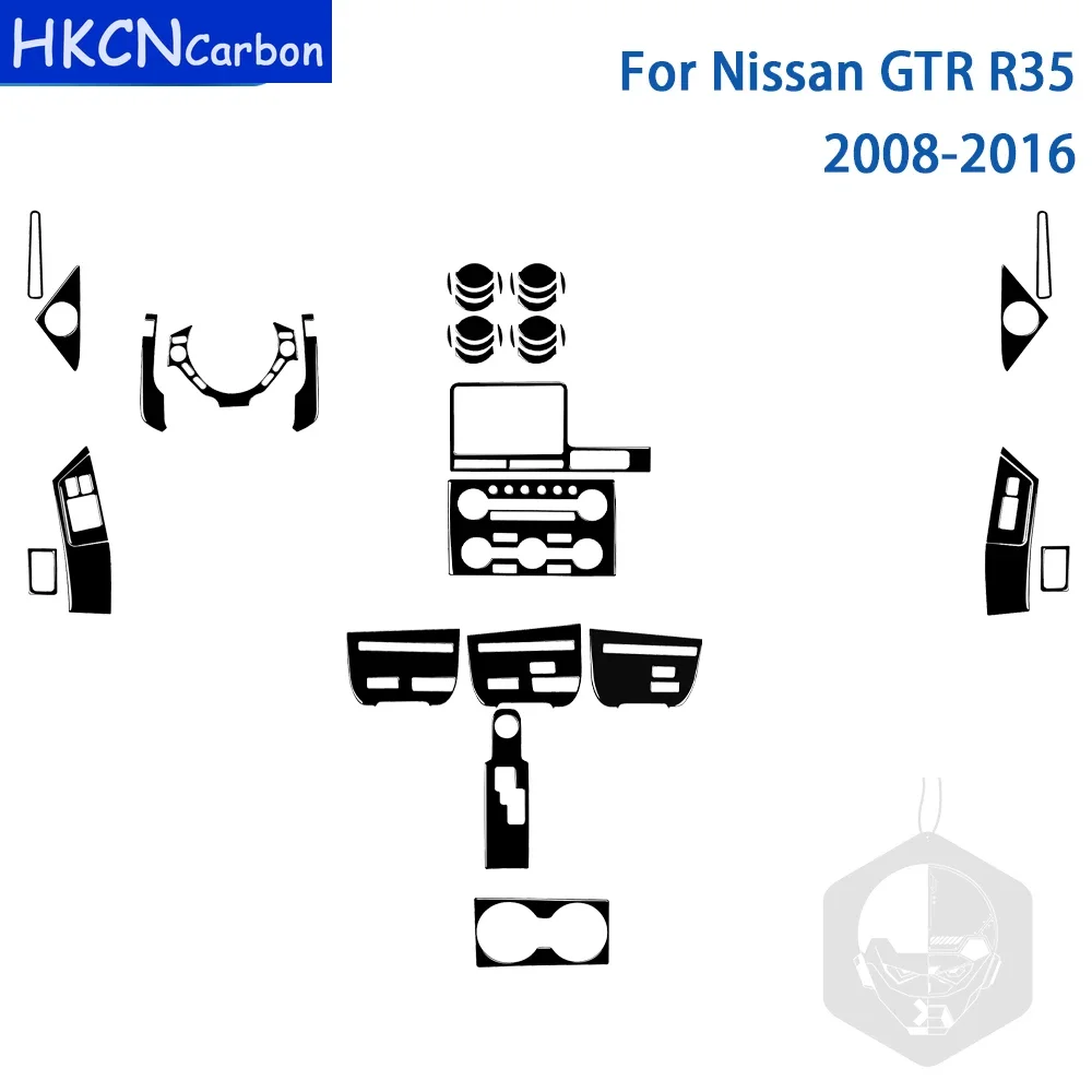 

For Nissan GTR R35 2008-2016 Accessories Car Interior Air Outlet Gear Cupholder Side Trim Sticker Gloss Black Plastic