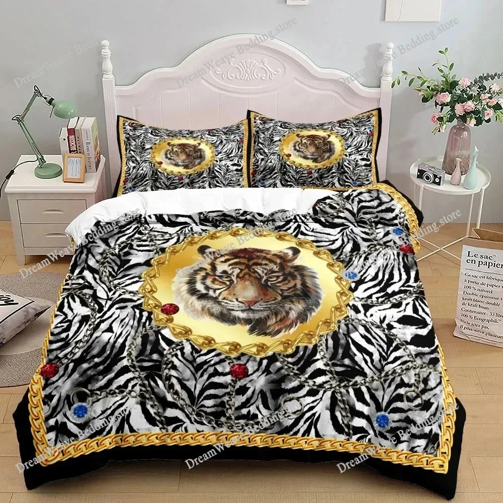 

3D Print Chains Baroque Pattern Bohemian Bedding Set Duvet Cover Bed Set Quilt Cover Pillowcase Comforter King Queen Size Adult