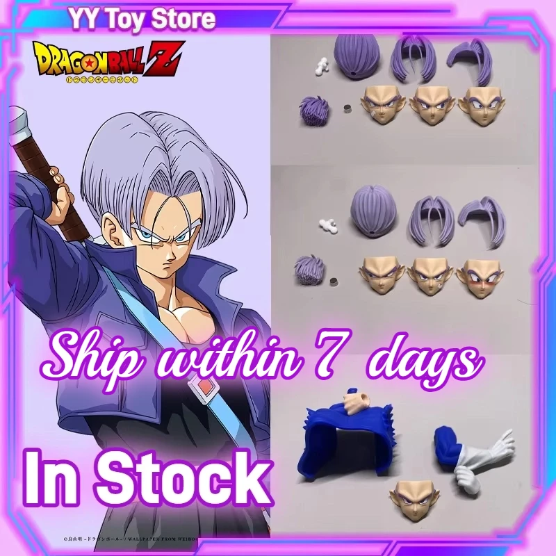 

In Stock Dragon Ball Z Shf Air Future Trunks Braided Hair Sculpt Head Accessories Headsculpt Anime Collection Model Toys Gift