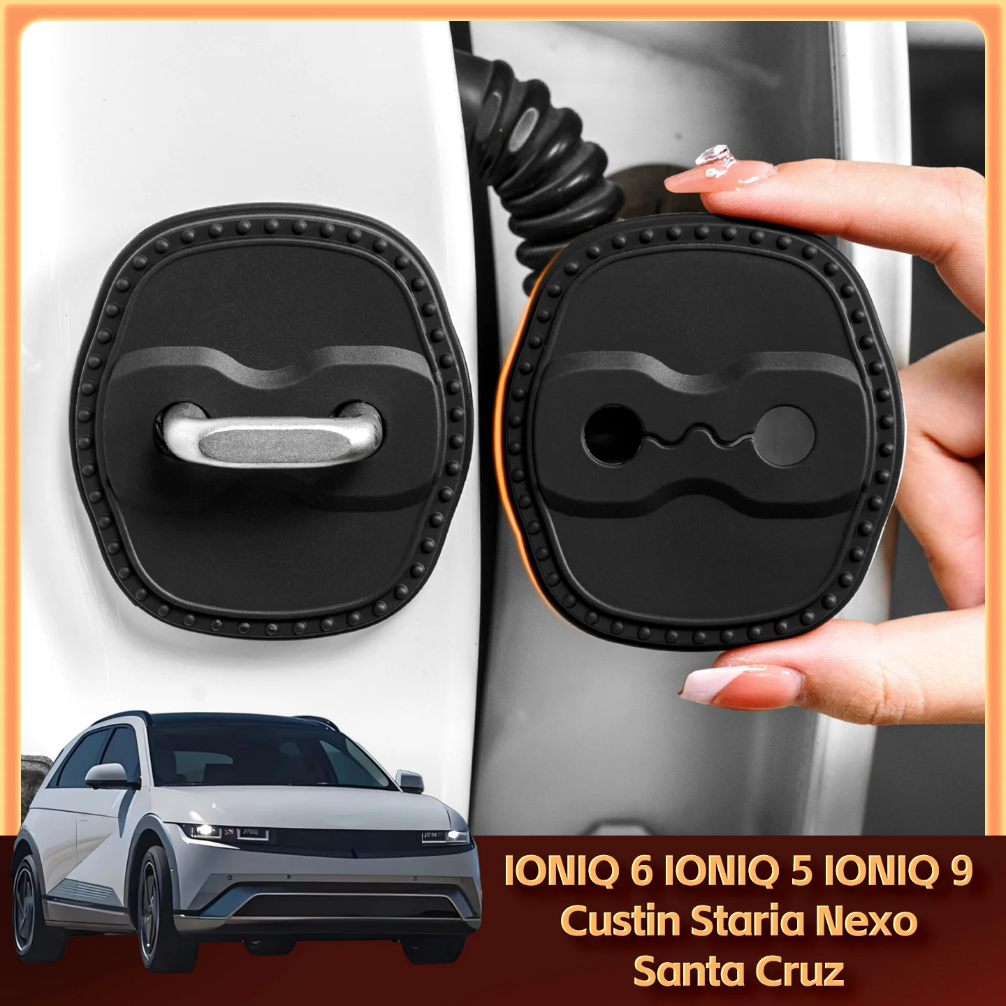 

2/4 шт. силиконовые защитные накладки на замки дверей автомобиля для Hyundai IONIQ 6, IONIQ 5, IONIQ 9, Custin, Staria, Santa Cruz, Nexo