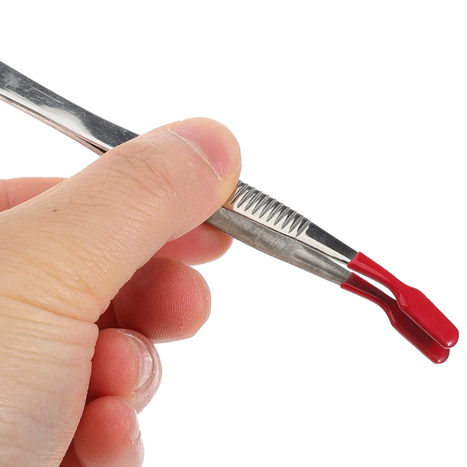 Ergonomic Stainless Steel Stamp Tweezers Lightweight Precision Tip Craft Tweezers for Stamp Collection Beadwork Jewelry Making