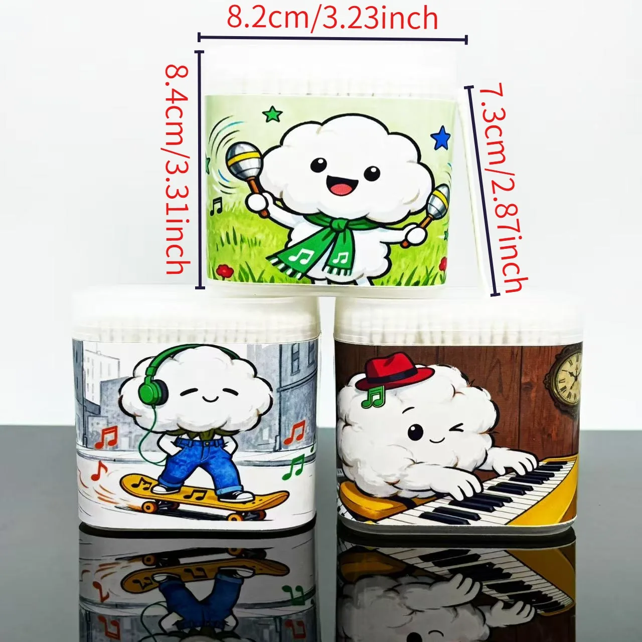 400Pcs/800Pcs Music-Themed Double-Ended Cotton Swabs with Music Note Elements, Creative White Spiral Cotton Swab Sticks