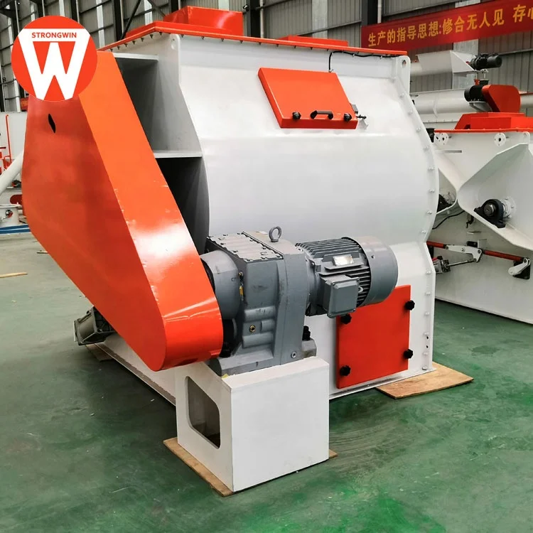 horizontal double shaft paddle animal feed mixer machine poultry feed