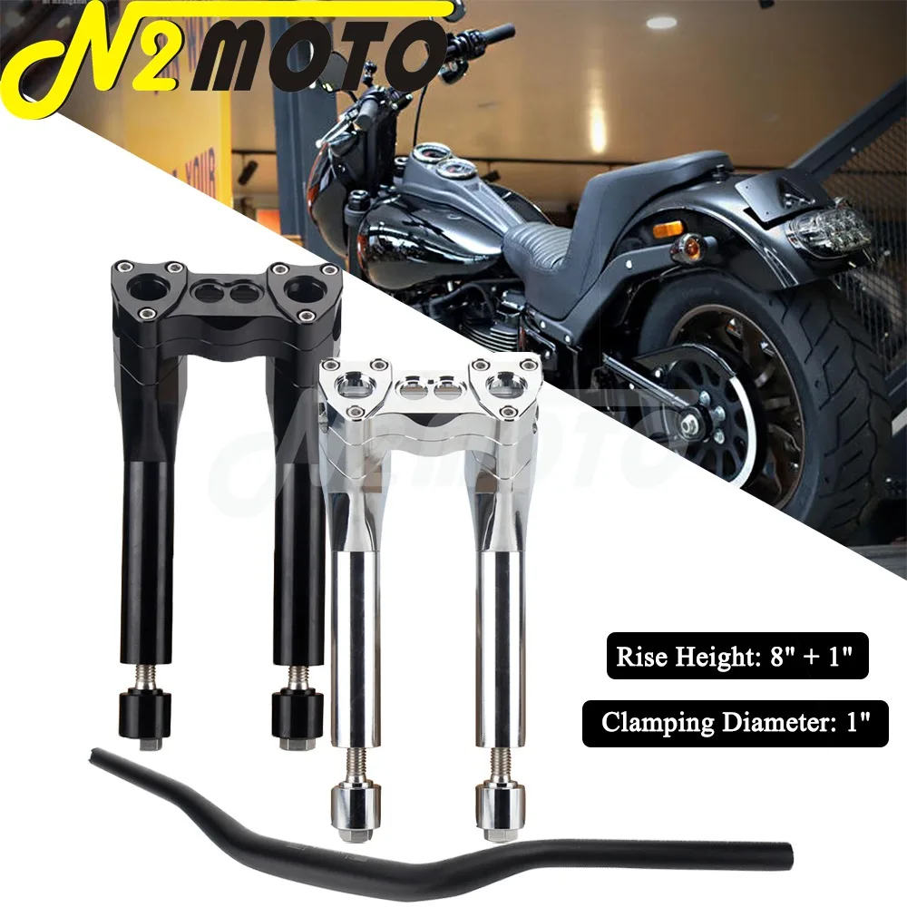 For Harley Dyna Softail Sportster Street Bob Thug Style Handlebar Riser 8