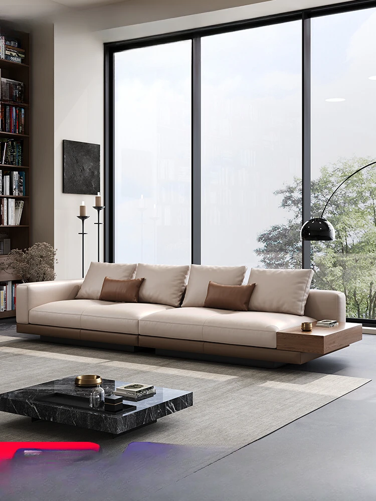 

Minimalist leather sofa living room modern minimalist straight row