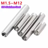 Pasador cilíndrico elástico de resorte, pasador recto tipo resorte, acero inoxidable 304, GB879, M1.5, M2, M2.5, M3, M4, M5, M6M8M10M12