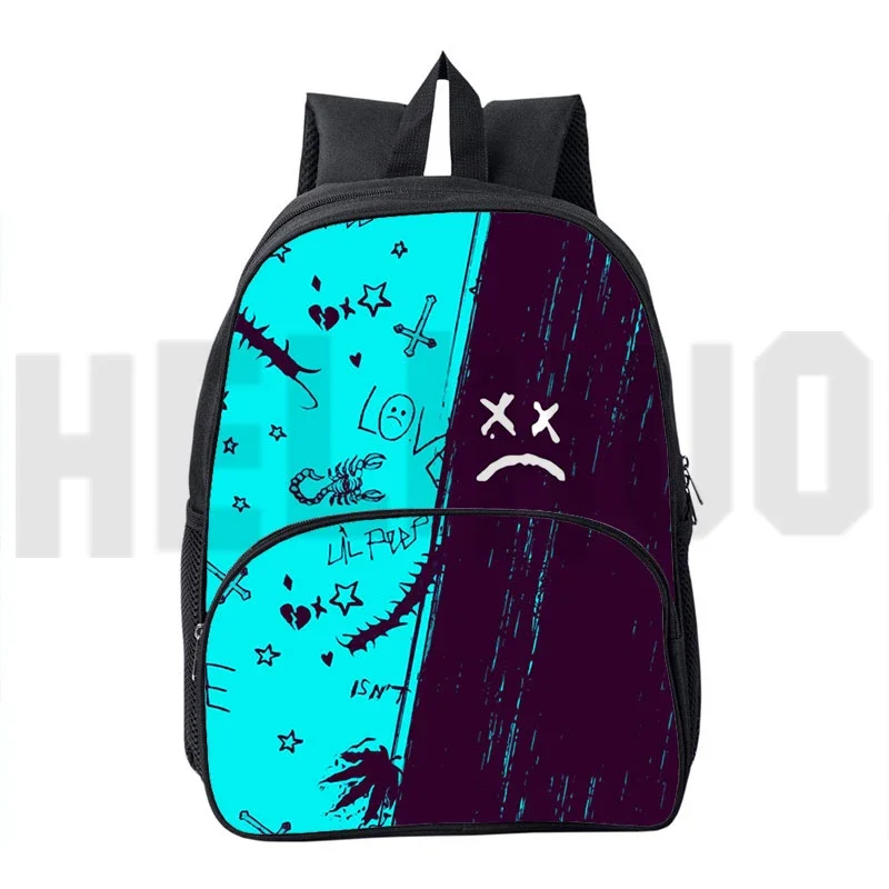 Vintage 3D Rapper Lil Peep School Backpack Zipper 12/16 Inch Canvas Small Bookbag Students Cartoon Printing Lil Peep Rucksack