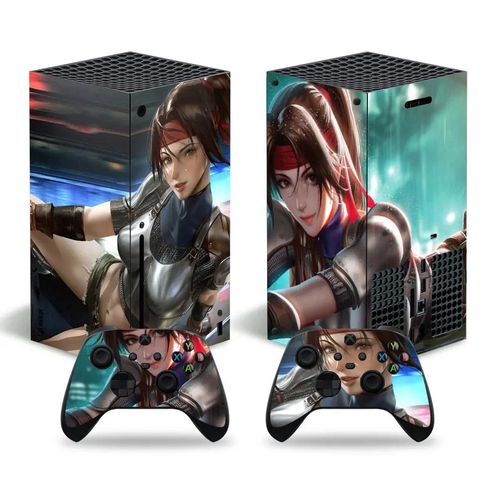 Final Fantasy Beauty Style skórka naklejka naklejka na konsolę Xbox Series X i 2 kontrolery seria Xbox X skórka naklejka Viny