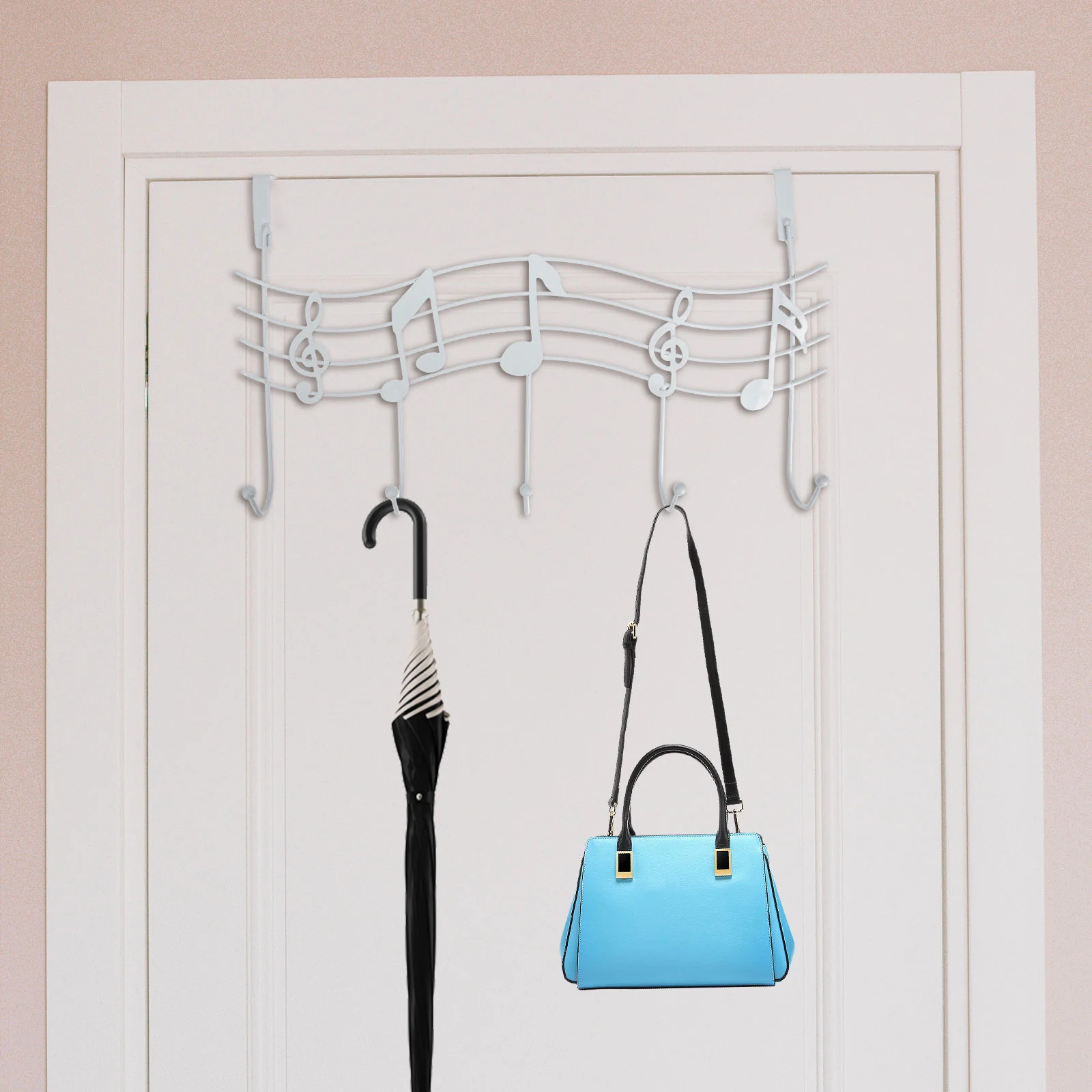 Ganchos Para Colgar Iron Musical Note Hook Clothing Organizer Nordic Coat Wall Mounted Rack