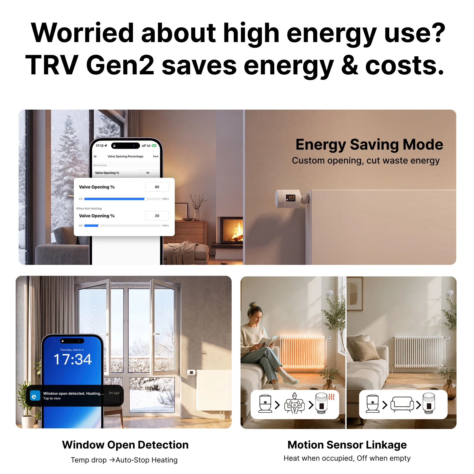 SONOFF TRV-ZBT Gen2 Zigbee Termostatyczny Zawór Grzejnikowy, mniejszy rozmiar, monitorowanie temperatury w czasie rzeczywistym, precyzyjna regulacja temperatury, inteligentne planowanie — zdjęcie produktu 4