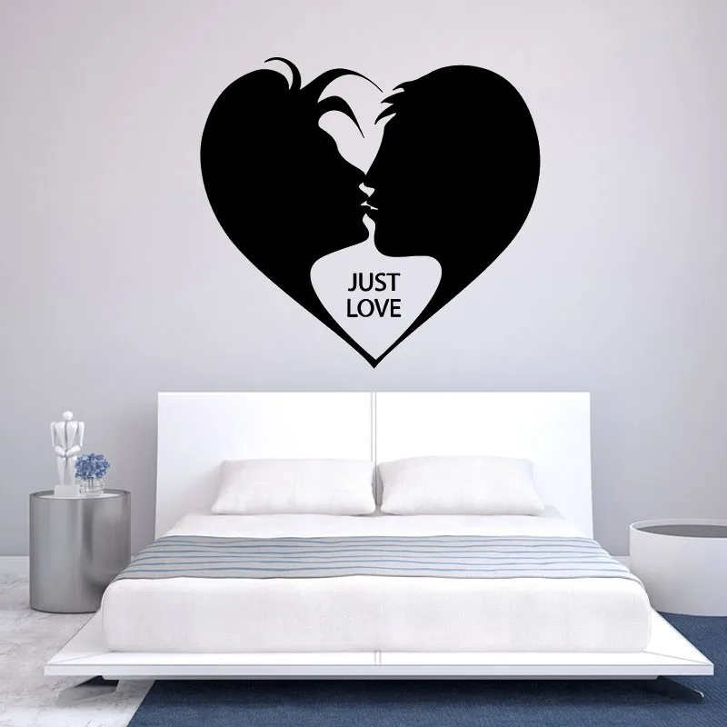

Love Heart Wall Stickers Vinyl Decals Just Love Romantic Bedroom Decor Couple Love Story Decorations Home Wall Stickers love11