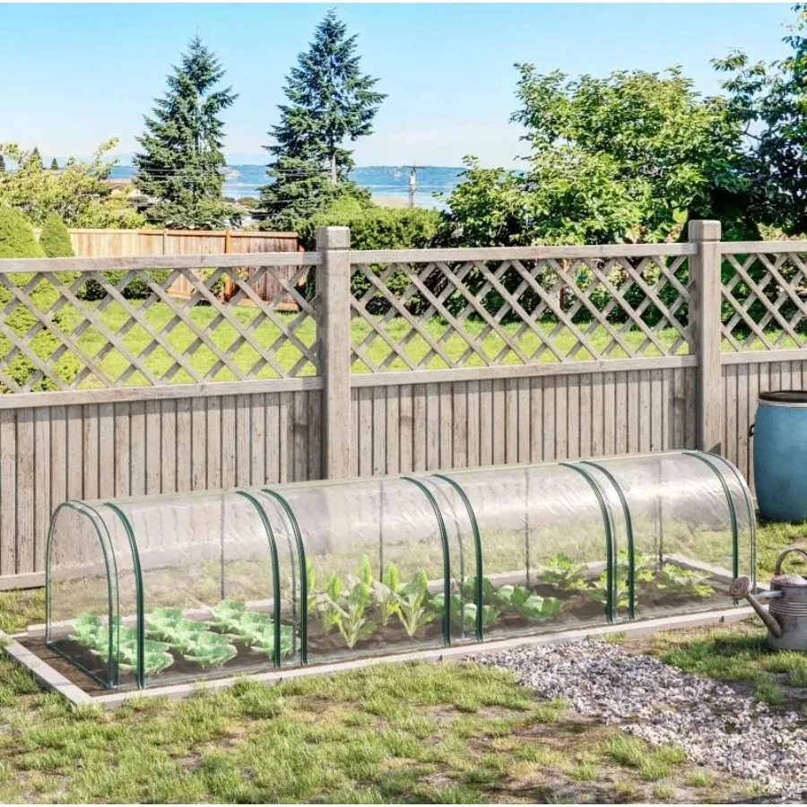 

13' L x 3' W x 2.5' H Portable Tunneled Greenhouse with 4 Zippered Doors, Water/UV Fighting PVC Cover
