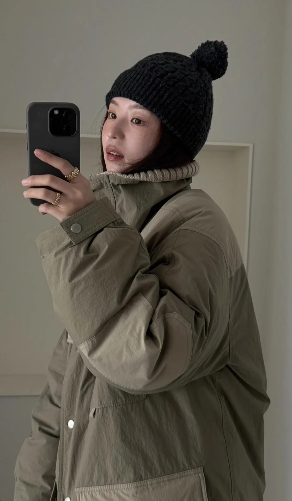 Chaqueta de Invierno PREON, Cuello Alto, Estilo Informal, con Parches, Ropa de Trabajo, Chaqueta Acolchada con Relleno de Plumón, Cierre de Cremallera Larga...