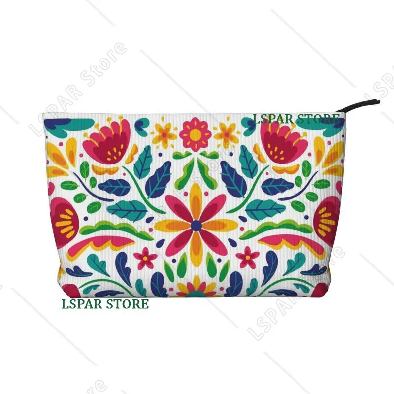 

Косметичка с цветочным принтом в мексиканском стиле, женская портативная сумка-органайзер для макияжа, косметичка для хранения косметики и туалетных принадлежностей