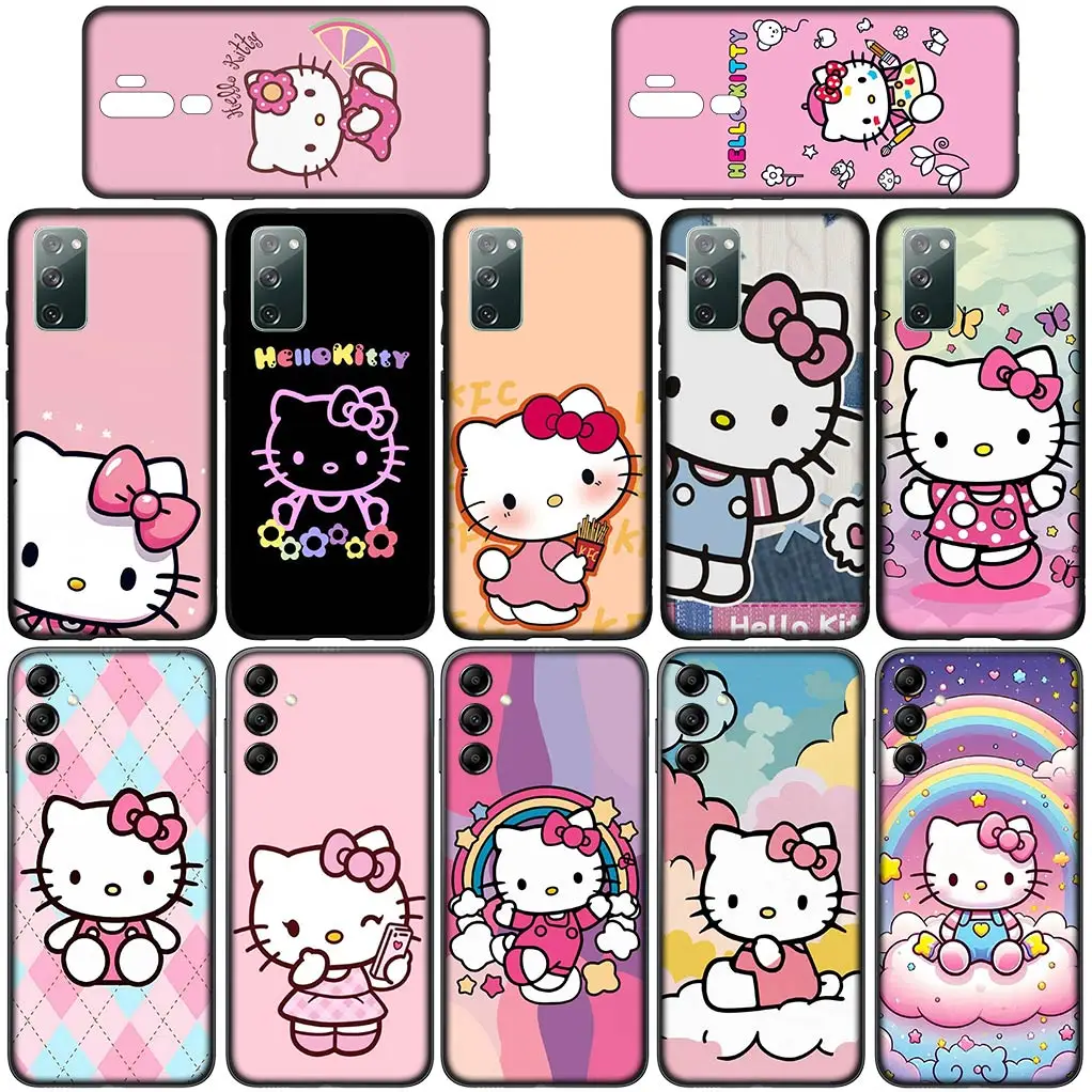 Hello Kitty Wallpaper Princess Funda Soft Casing for Samsung Galaxy S22 S21 S20 Fe Ultra S8 Plus + S7 Edge M15 Cover Phone Case