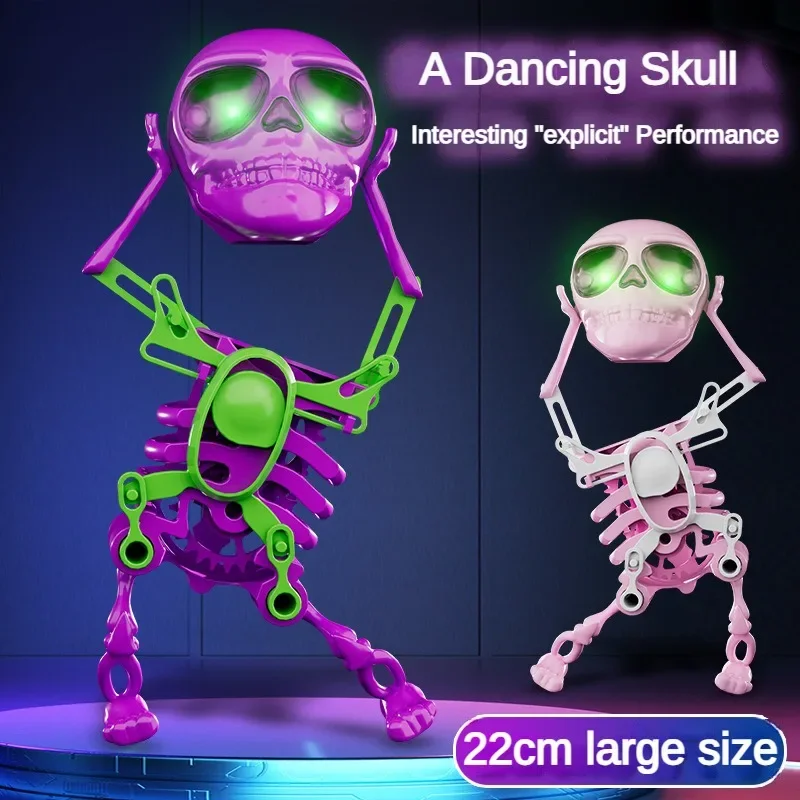 3D Printing Dancing Pink Skull Skeleton Interesting Mini Skull Spooky Dancing Comes with Music Home Decorations Children's Gifts