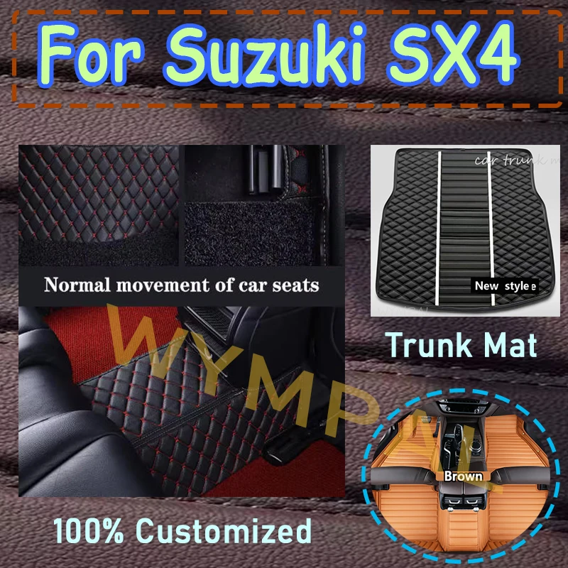 

Luxury Car Floor Mats For Suzuki SX4 Hatchback 2018 2017 2016 2015 2014 2013 2012 2011 2010 2009 2008 2007 Carpets Rug Auto mat