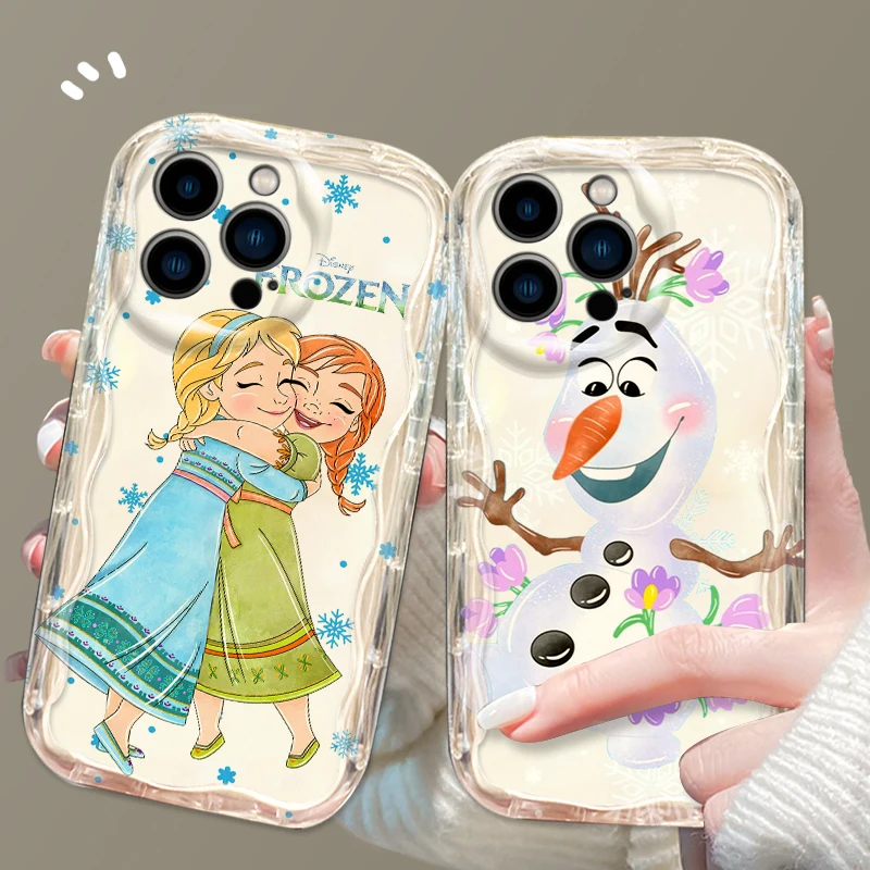 Disney Frozen Art Cute dla Apple iPhone 15 14 13 12 11 XS XR X Pro Max Plus Wave Oil Back Phone Case