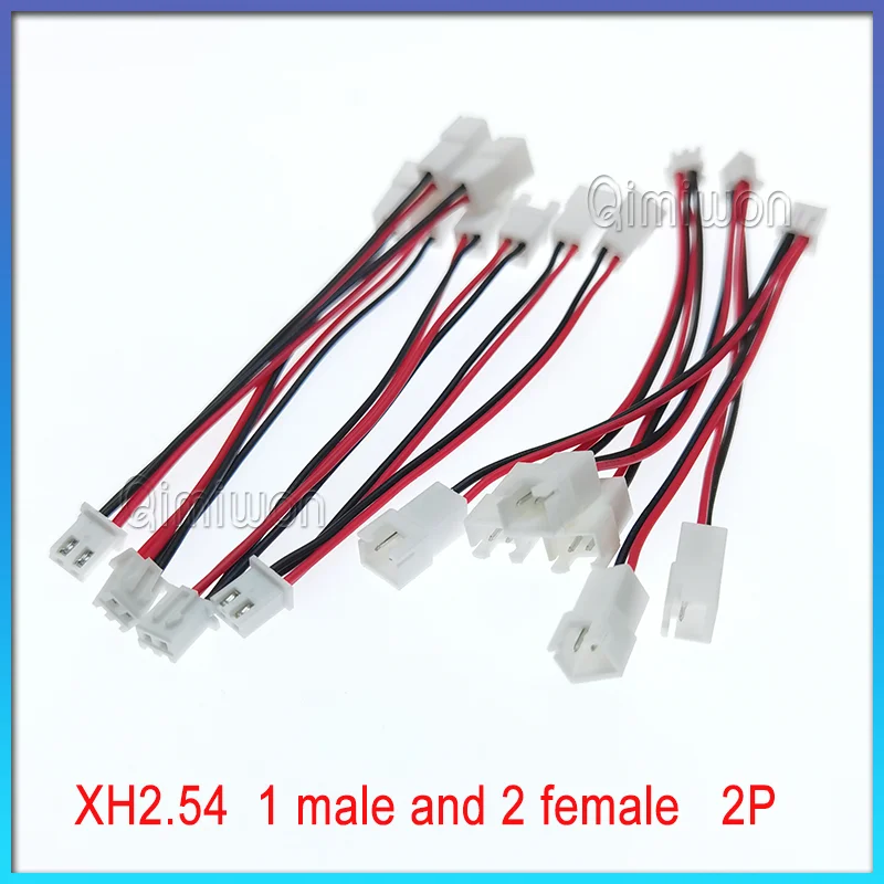 10PCS/LOT XH2.54mm one to two plug adapter wire， 2p3p4p5p6p male and female connection wire