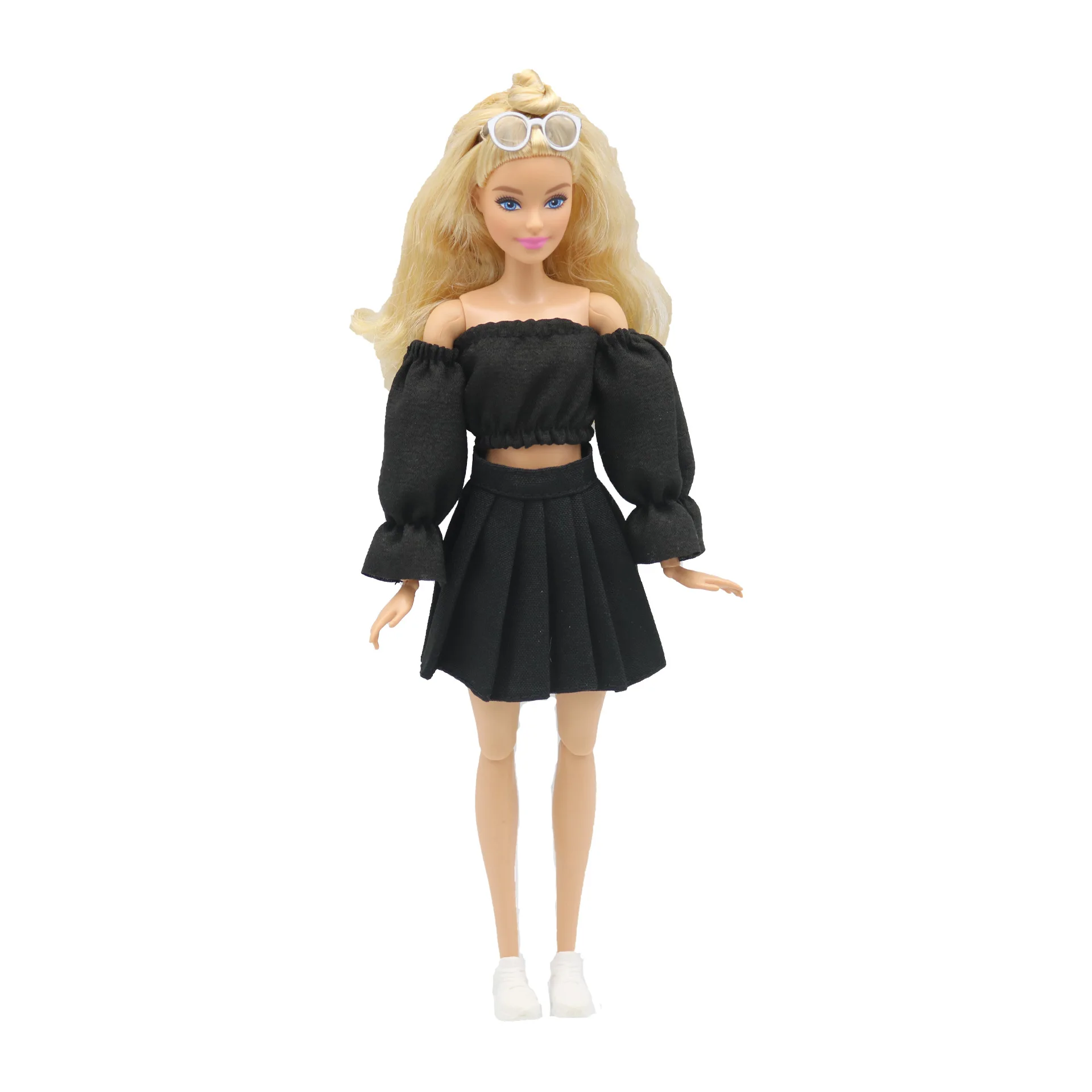 Outfits Clothes Top Pant Skirt For 30 Cm Princess Doll Clothing For 1/6 BJD Dolls House Girl Gift Doll Accessories Black