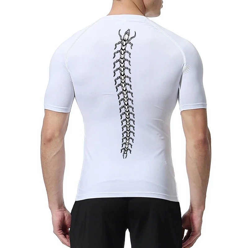 Graphic Compression Shirts for Men Gym Workout Athletic Quick Dry Tshirt Tops Training Running Undershirts Baselayers Rash Guard