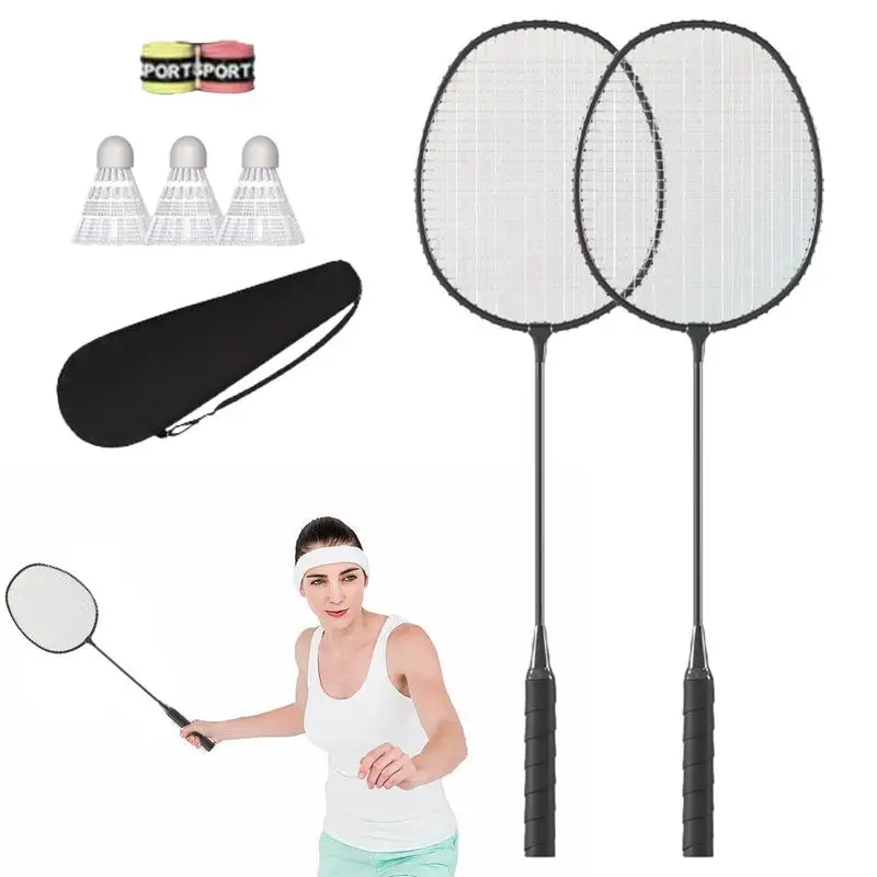 

2pcs Professional Badminton Rackets And Carrying Bag Set Double Durable Lightweight Badminton Rackets Set For Student Training