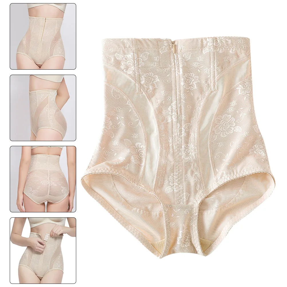 

Women High Waist Tummy Control Panty Postpartum Abdomen Shapewear Butt Lifting Body Zipper Corset Traceless Underwear