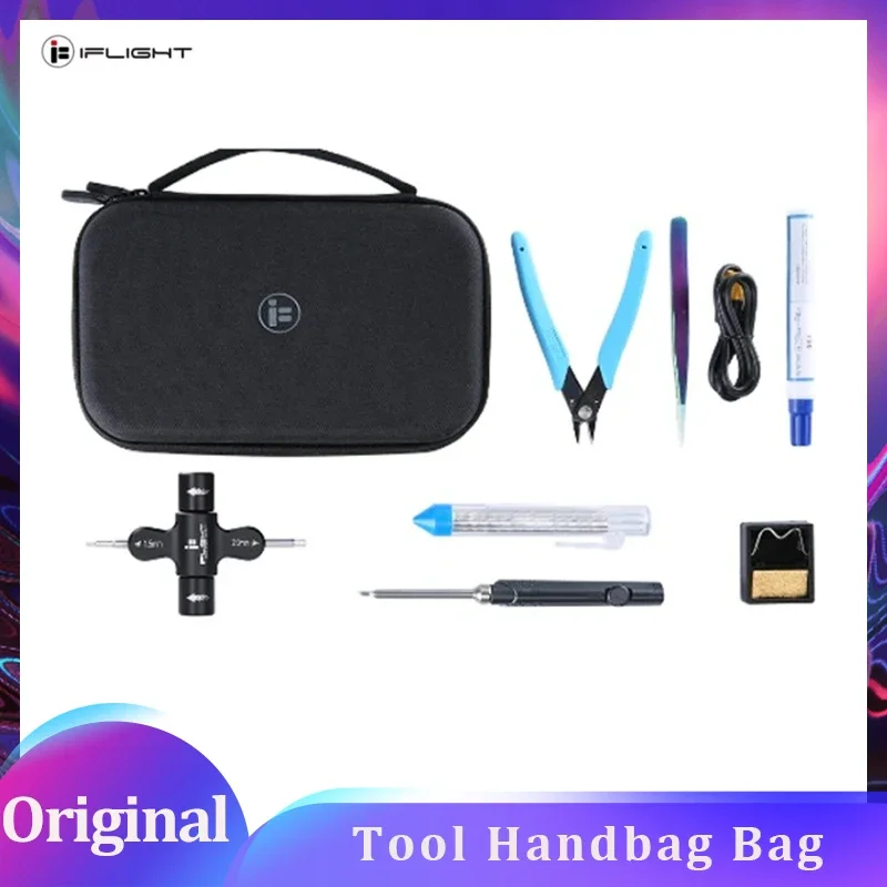 iFlight Tool Storage Bag FPV Soldering Iron Kit Wrench/Iron/Soldering Pen/Tin Wire/ Tweezers/Cutting Pliers Tool Handbag Bag