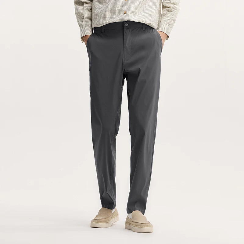 Semir pantaloni Casual da uomo autunno pendolare Business Slim pantaloni Western alla caviglia pantaloni versatili elastici semplici in tinta unita