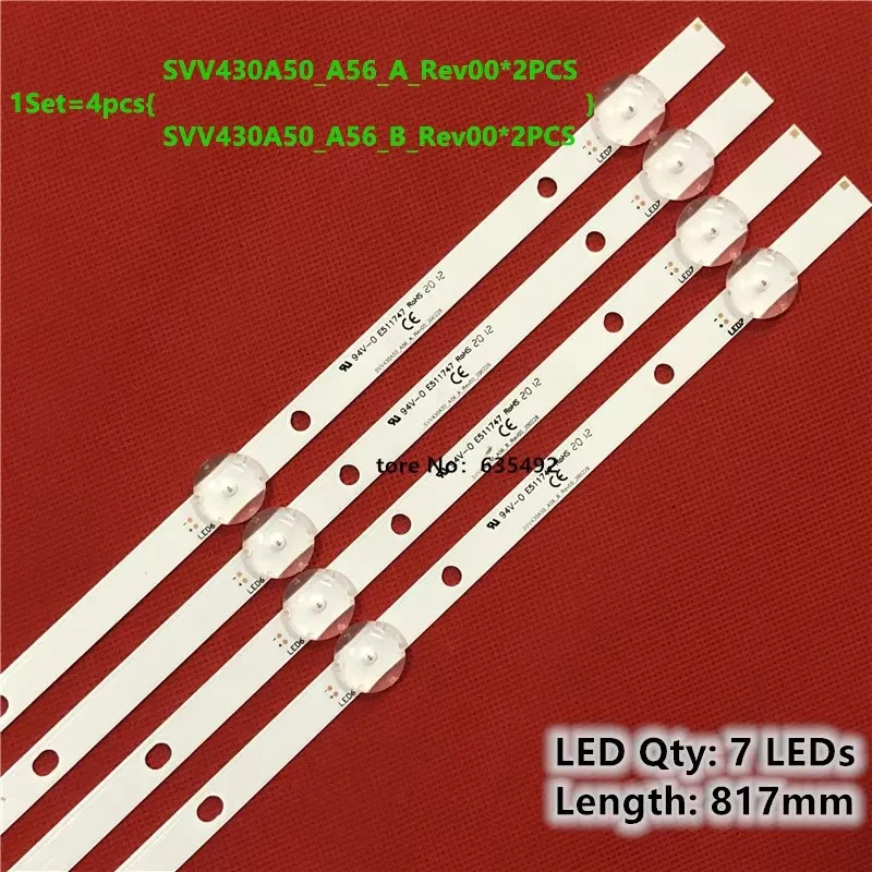 New 10set LED Strip For LB43007 V1_01 SVV430A50_A56 43HB26T72U 43HB6T62H 43HB6T62U 43HB6J02U TX-43E302B TX-43E303E LT-43VF53B