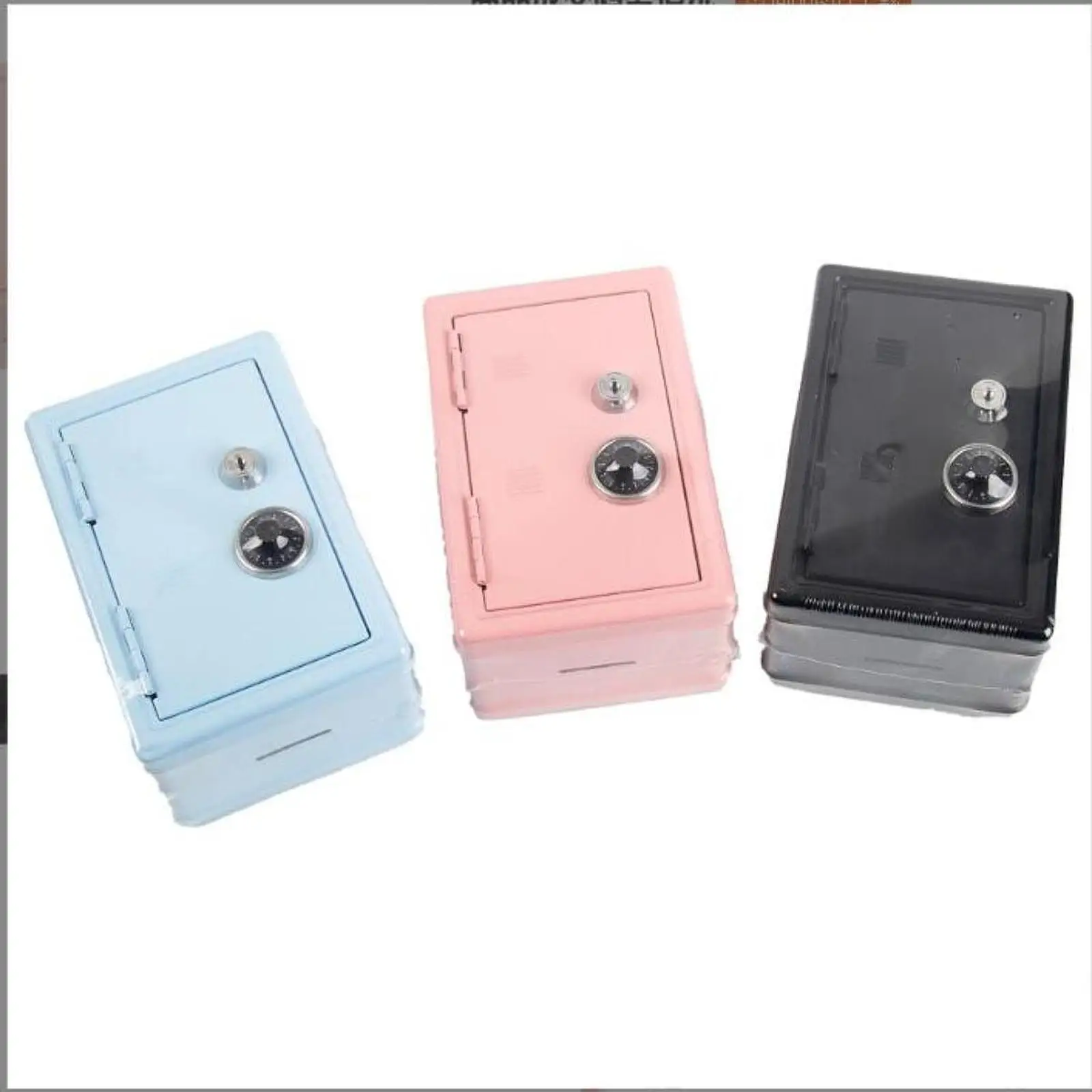 Iron Coin Bank with Key Lock Cash Saving Box for Home Office Desk Shelf Decoration Storage